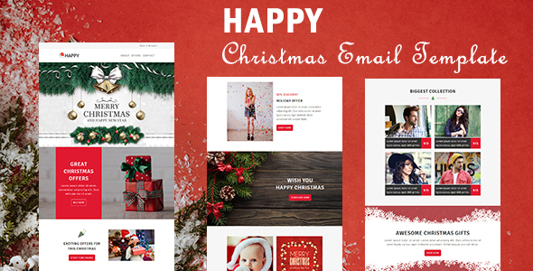 Happy - Responsive Christmas & New Year Email Templates with Stampready Builder Access