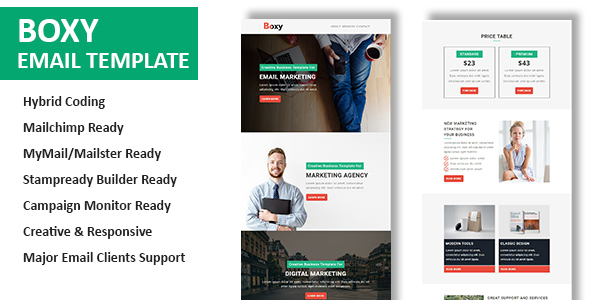 Boxy - Multipurpose Responsive Email Template With Online StampReady Builder Access