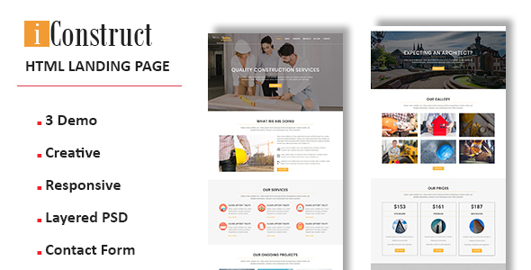 iConstruct - Multipurpose Responsive Landing Pages