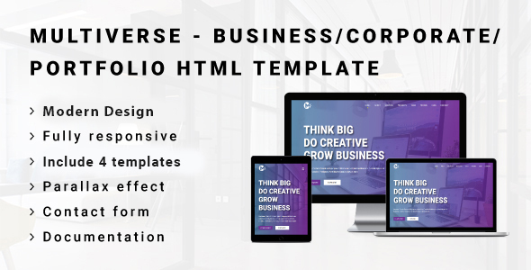 MULTIVERSE - Multipurpose Business/Corporate/Portfolio HTML Template