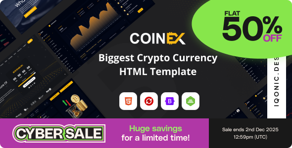 COINEX - Crypto Currency Admin Dashboard Template