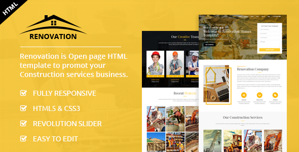 Renovation - Construction Landing Page