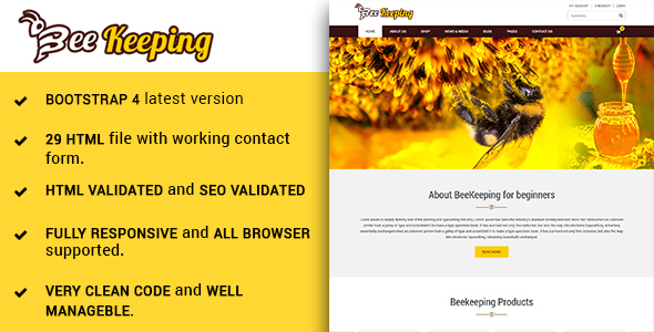 BeeKeeping - Multipurpose houny bee responsive HTML5 template