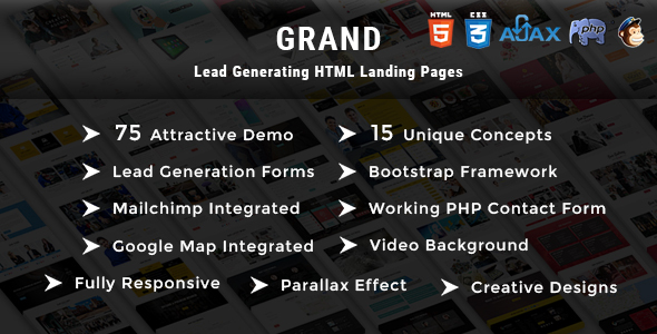 Grand - Lead Generating HTML Landing Pages