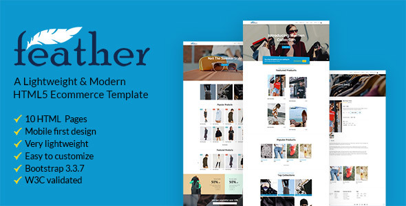 FEATHER – A Lightweight & Modern Ecommerce Template