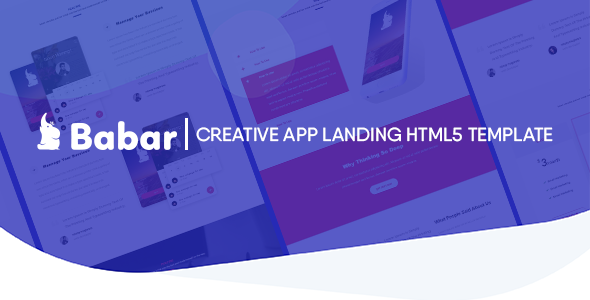 Babar - Multipurpose Responsive App / One page Template