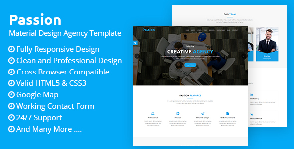 Passion - Material Design Agency Template