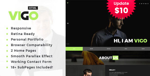 Vigo - Personal Portfolio HTML Template