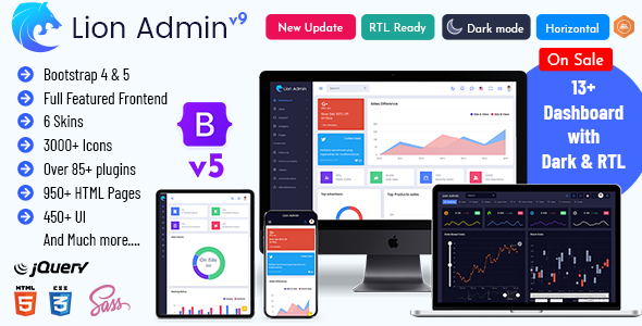 Lion - Responsive Bootstrap 5 Admin Dashboard Template and WebApp