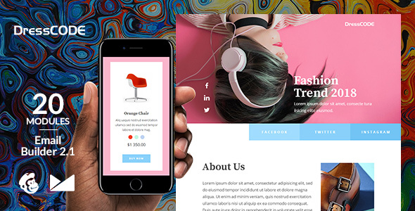 DressCode Responsive Email Template + Online Emailbuilder 2.1