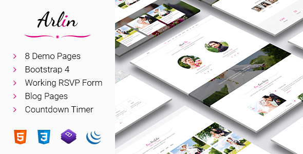 Arlin – Responsive HTML5 Wedding Template