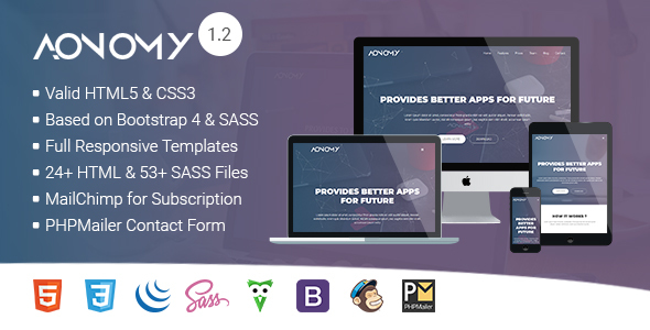 Aonomy -  App Landing Page