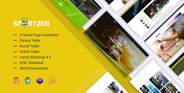 Sportzen - Sports club & magazine HTML template