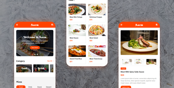 Aaem - Cafe & Restaurant Mobile Template