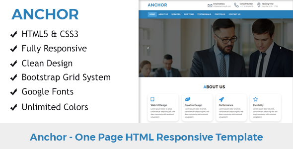 Anchor - One Page HTML Responsive Template