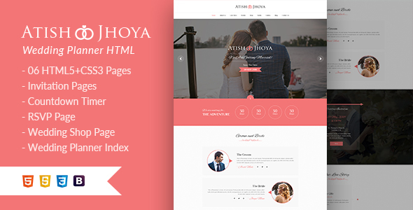 Atish and Jhoya - Responsive HTML5 Wedding Template