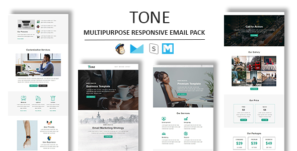 Tone - Multipurpose Responsive Email Template With Stamp Ready Builder Access