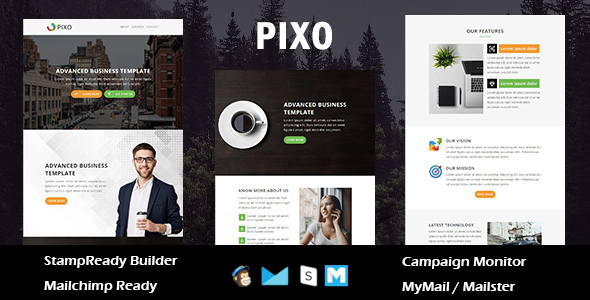 Pixo - Multipurpose Responsive Email Template With Online StampReady Builder Access