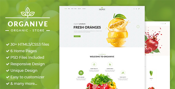 Organive - Organic Store & Eco Food Products HTML5 Template