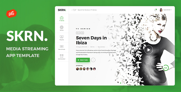 SKRN - Media Streaming App HTML Template