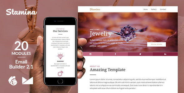 Stamina Responsive Email Template + Online Emailbuilder 2.1