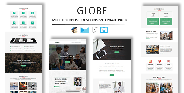 Globe - Multipurpose Responsive Email Template With Stamp Ready Builder Access