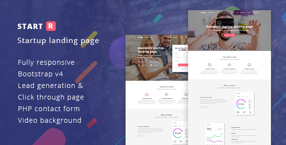 Startr - Multipurpose Startup Landing Page