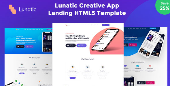 Lunatic - App Landing Page HTML Template