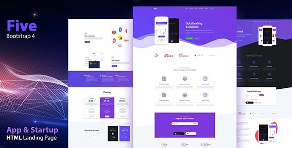 FIVE - HTML App Landing Page