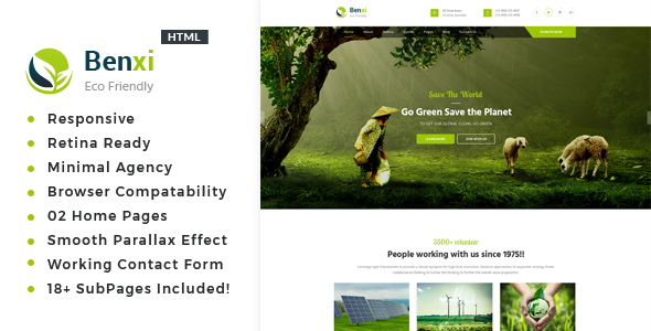 Benxi - Environment / Non-Profit HTML Template