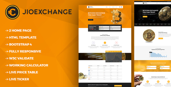Jioexchange - Bitcoin & ICO Cryptocurrency HTML Template