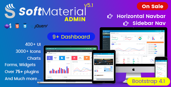 Soft Material - Bootstrap 4 Admin Templates Web Apps & UI Kit Dashboards
