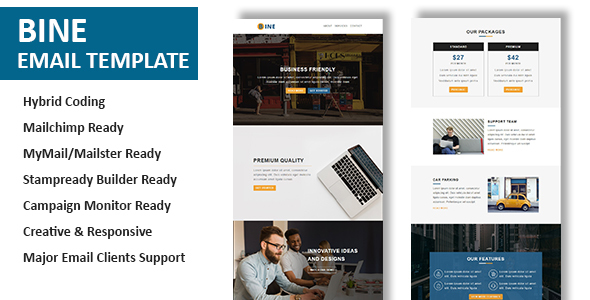 Bine - Multipurpose Responsive Email Template with Online StampReady Builder Access