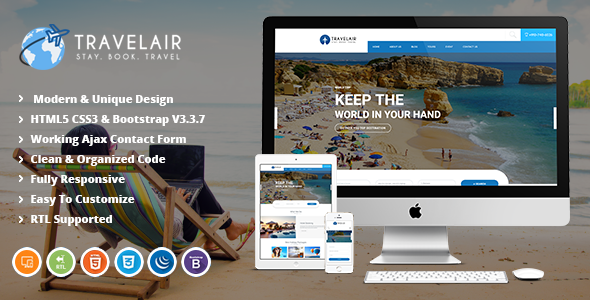 Travelair | Travel & Tour Booking HTML5 Template