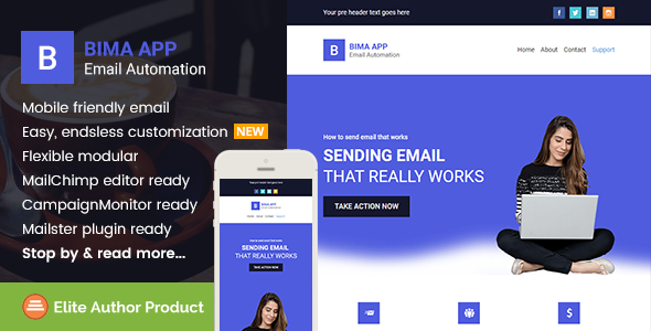 Bima, Multipurpose Email Template + Builder Access