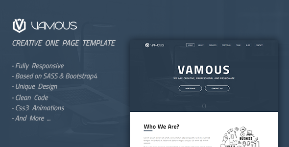 Vamous | Creative One Page HTML Template