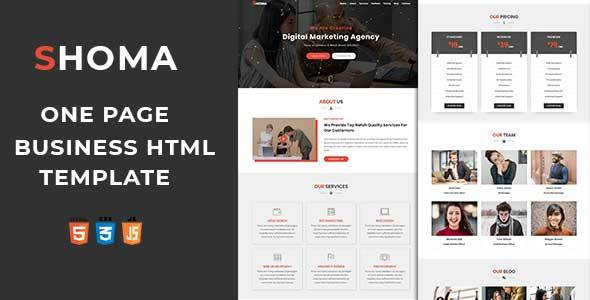 SHOMA - One Page HTML Business Template