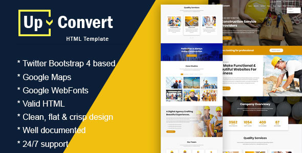 Upconvert - Construction Building  Responsive Template