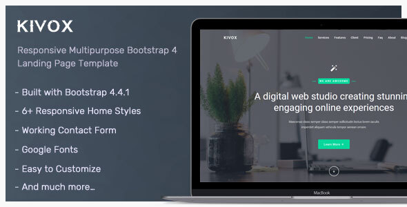 Kivox - Landing Page Template