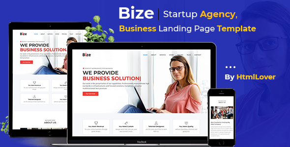 Bize - Startup Agency, Business Landing Page HTML Template