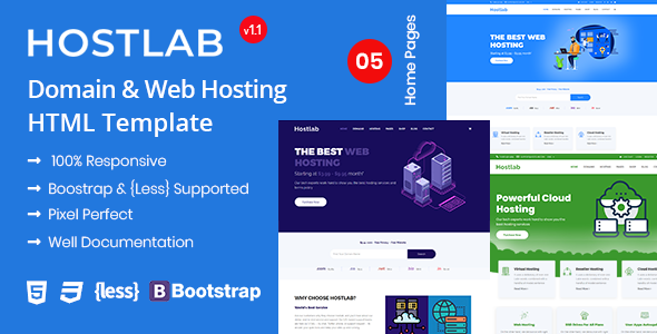 Hostlab - Domain, Web Hosting & WHMCS HTML Template