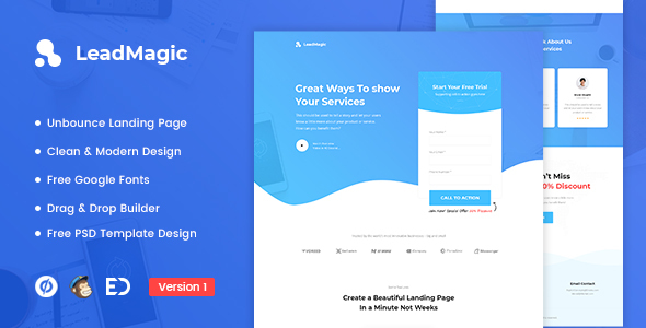 LeadMagic - Lead Generation Unbounce Landing Page Template