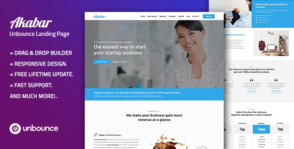 Akabar — Multi-Purpose Template with Unbounce Page Builder