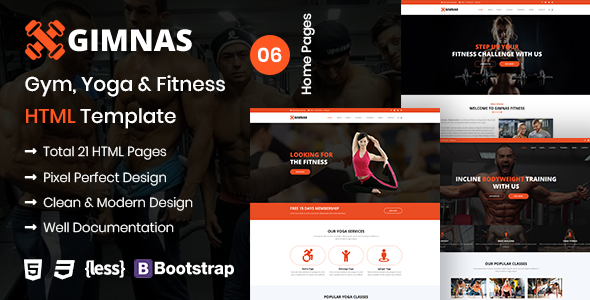 Gimnas – Gym, Yoga & Fitness HTML Template