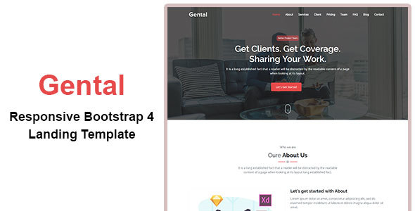 Gental - Responsive Bootstrap 4 Landing Template