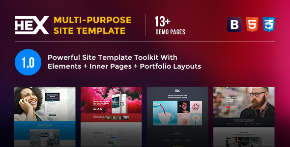 HEX - Responsive One Page Multipurpose HTML Template