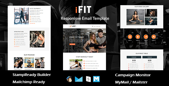 iFIT - Responsive Email Template With Online Stampready Builder Access
