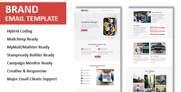 Brand - Multipurpose Responsive Email Template with Online StampReady & Mailchimp Editors
