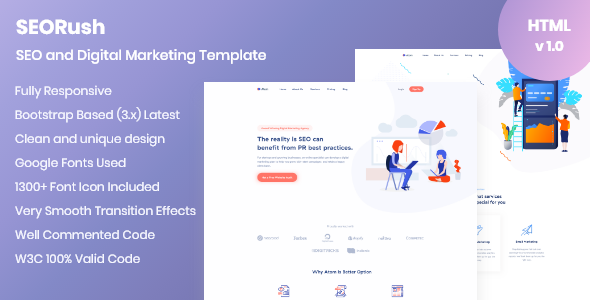 SEORush – Digital Marketing and Software Consulting HTML Template