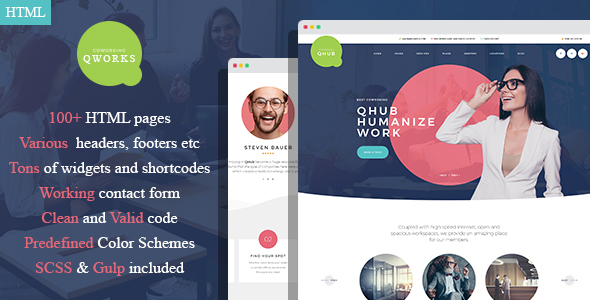 QWorks - Сoworking and Office Space HTML Template